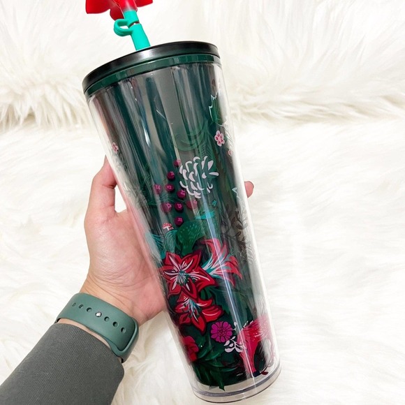 Starbucks • 2022 Holiday Pointsetta Straw Topper 24oz. Tumbler - Picture 5 of 7